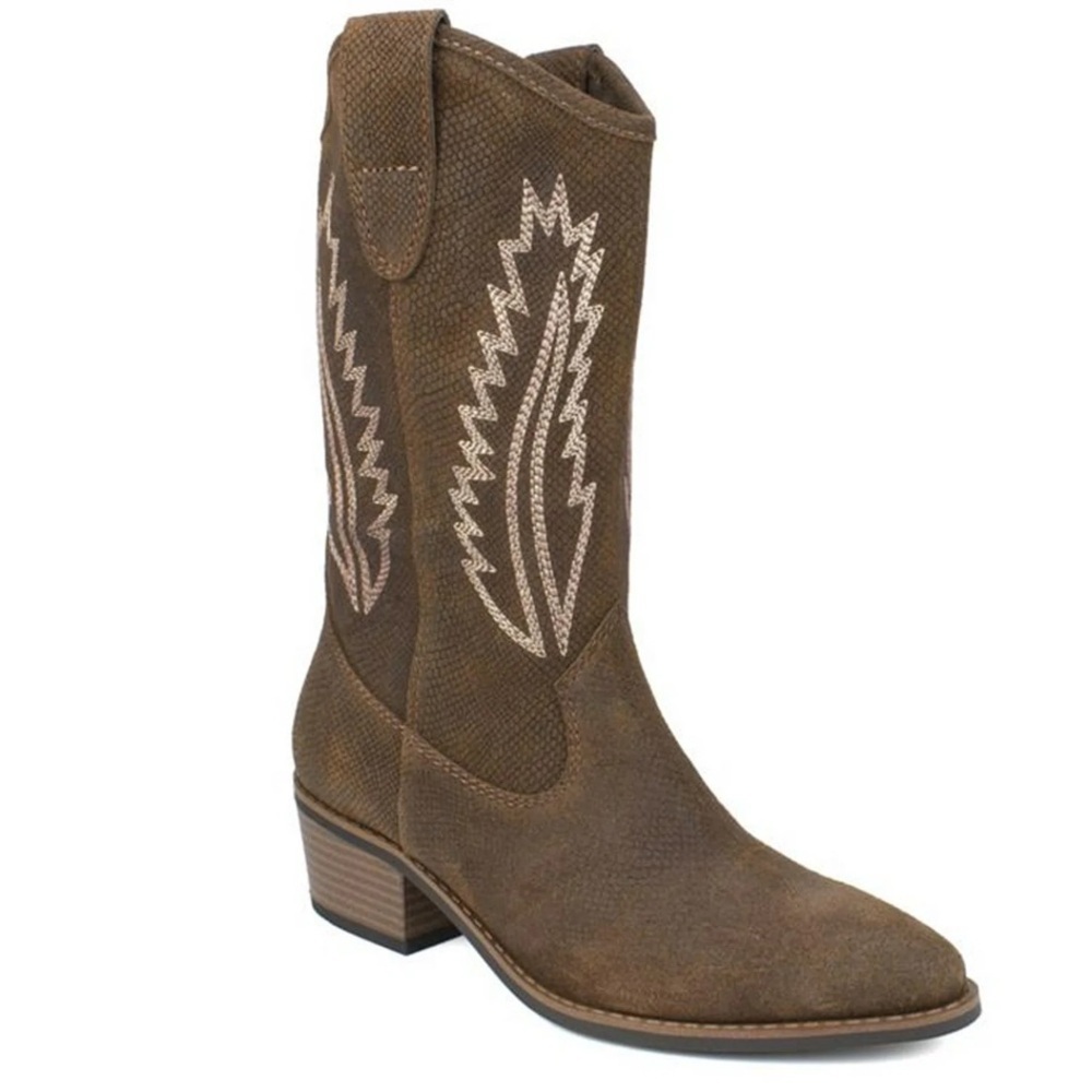 White Mountain Women’s Caraway Leather Cowgirl Boots Brown Size 6.5